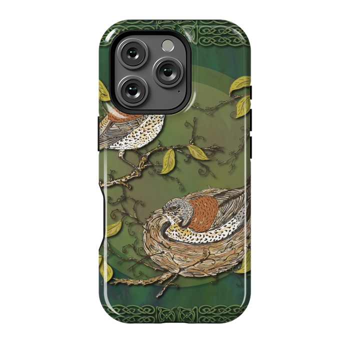 iPhone 16 Pro StrongFit Nesting Birds Fieldfares by Lotti Brown