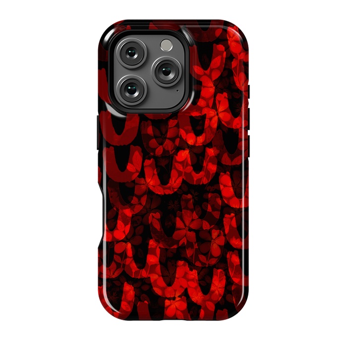 iPhone 16 Pro StrongFit Red and black patterns by Josie