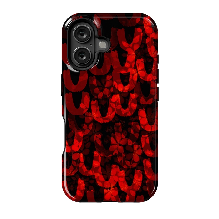 iPhone 16 StrongFit Red and black patterns by Josie