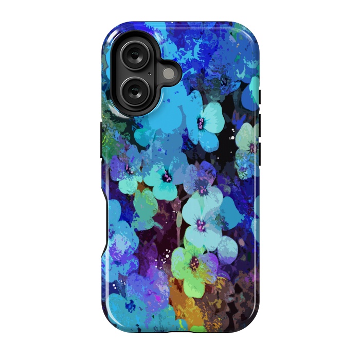 iPhone 16 StrongFit Blue floral art by Josie