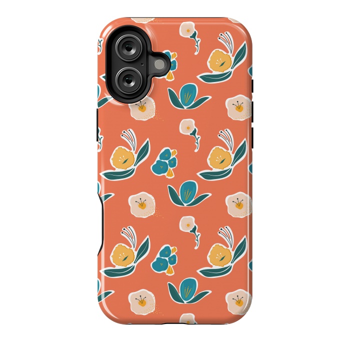 iPhone 16 Plus StrongFit Coral Floral by Kimberly Senn | Senn & Sons