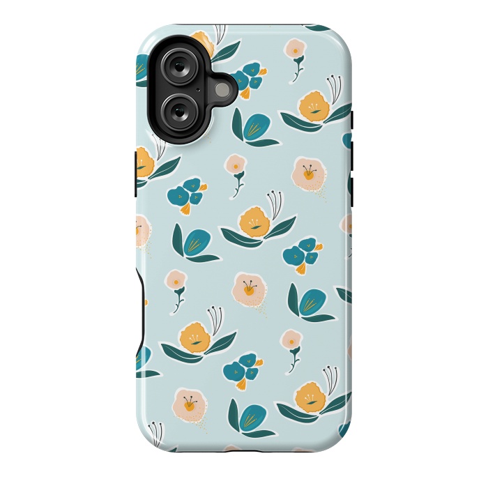 iPhone 16 Plus StrongFit Blue Floral by Kimberly Senn | Senn & Sons