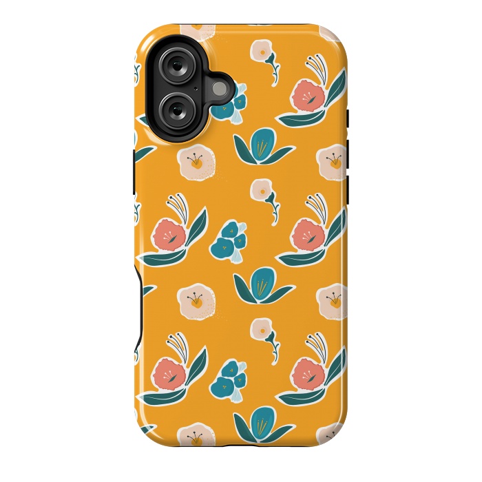 iPhone 16 Plus StrongFit Gold Floral by Kimberly Senn | Senn & Sons