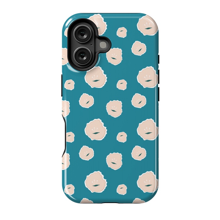 iPhone 16 StrongFit Teal Floral by Kimberly Senn | Senn & Sons