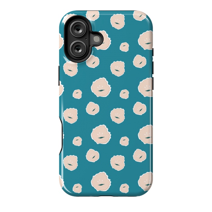 iPhone 16 Plus StrongFit Teal Floral by Kimberly Senn | Senn & Sons