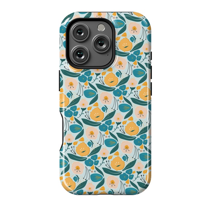 iPhone 16 Pro StrongFit Light Blue Garden by Kimberly Senn | Senn & Sons