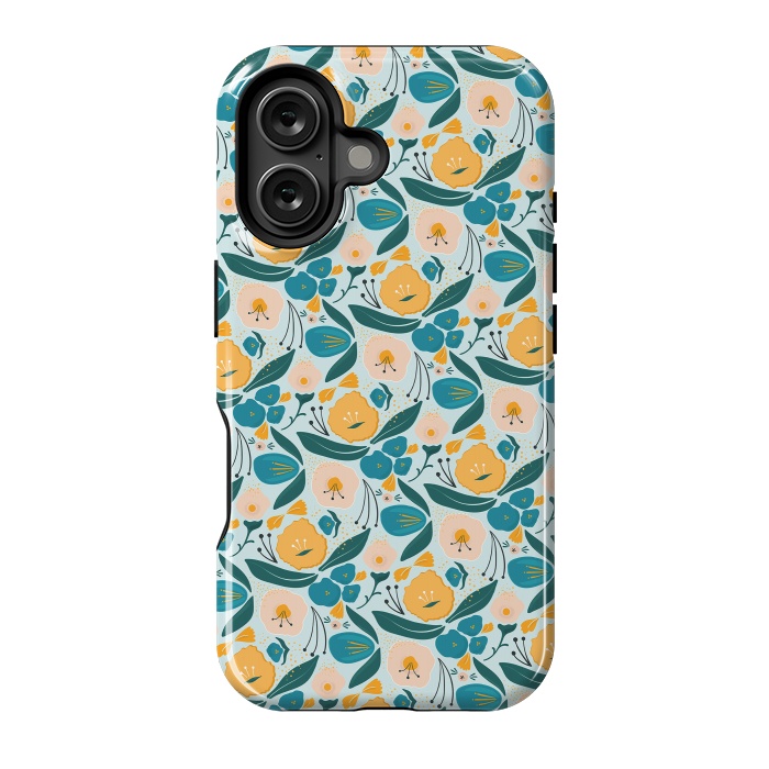 iPhone 16 StrongFit Light Blue Garden by Kimberly Senn | Senn & Sons