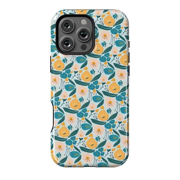 iPhone 16 Pro Max StrongFit Light Blue Garden by Kimberly Senn | Senn & Sons