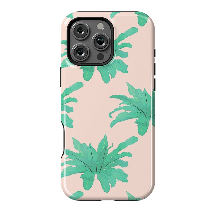 iPhone 16 Pro Max StrongFit Pretty Watercolor Pink Peach Floral Girly Design by InovArts