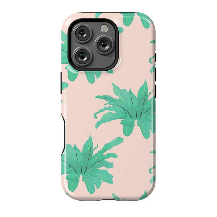 iPhone 16 Pro StrongFit Trendy Tropical Green Plants Foliage Modern Design by InovArts