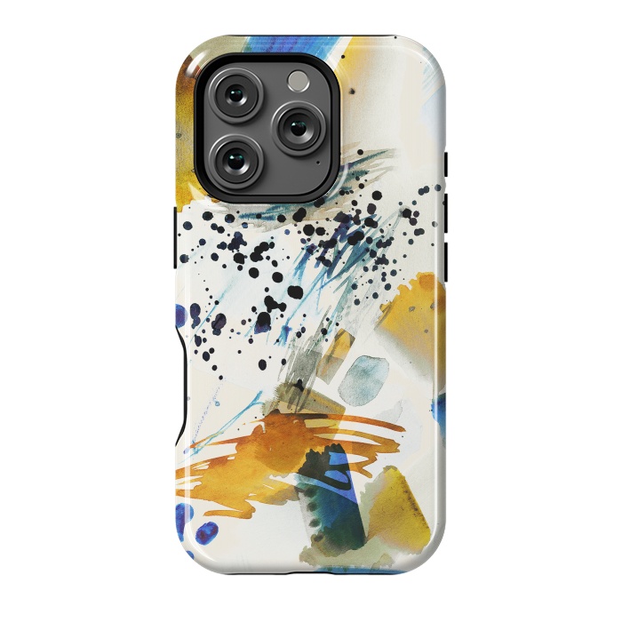 iPhone 16 Pro StrongFit Playful watercolor splattering art by Oana 