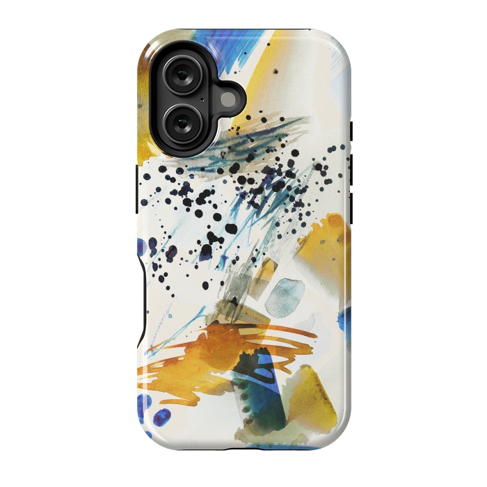 iPhone 16 StrongFit Playful watercolor splattering art by Oana 