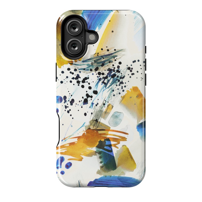 iPhone 16 Plus StrongFit Playful watercolor splattering art by Oana 