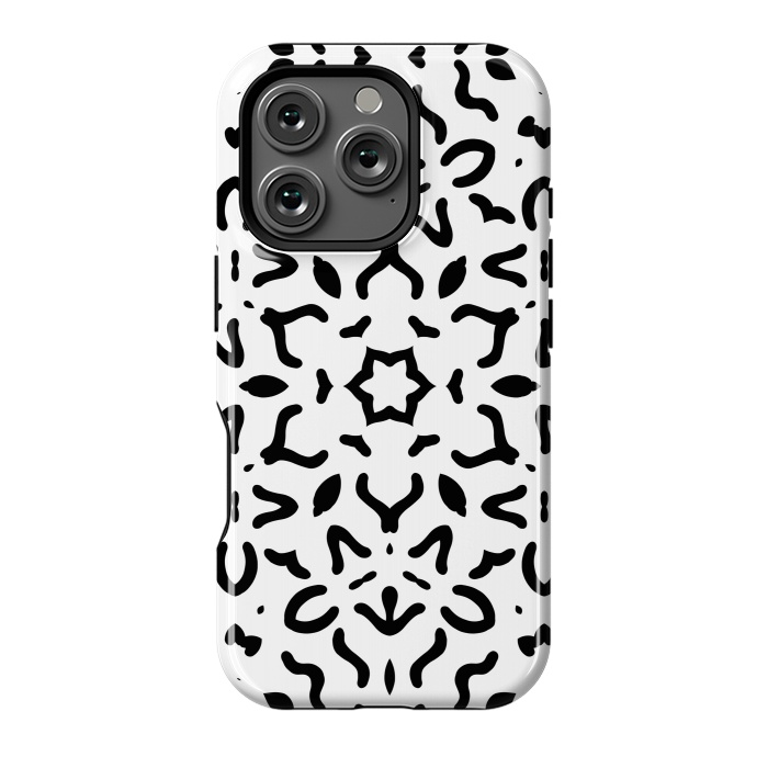 iPhone 16 Pro StrongFit Black Kaleidoscope Mandala by Creativeaxle