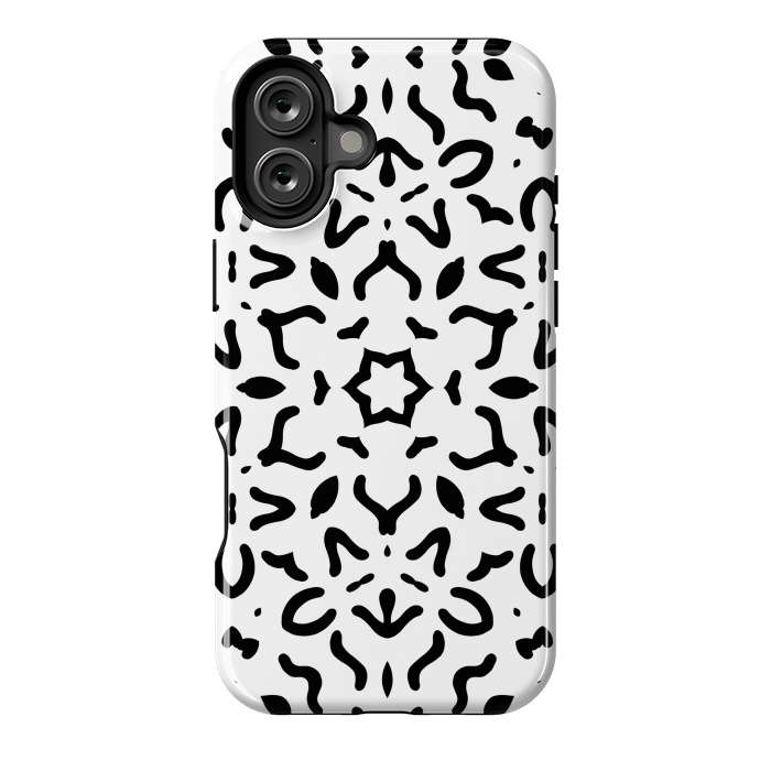 iPhone 16 Plus StrongFit Black Kaleidoscope Mandala by Creativeaxle