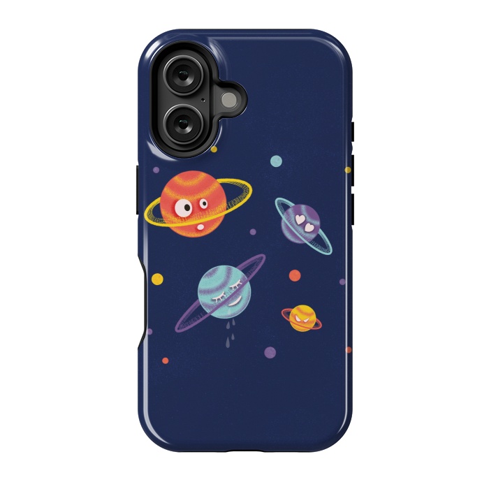 iPhone 16 StrongFit Cute Planets Cartoon Space Kids by Boriana Giormova