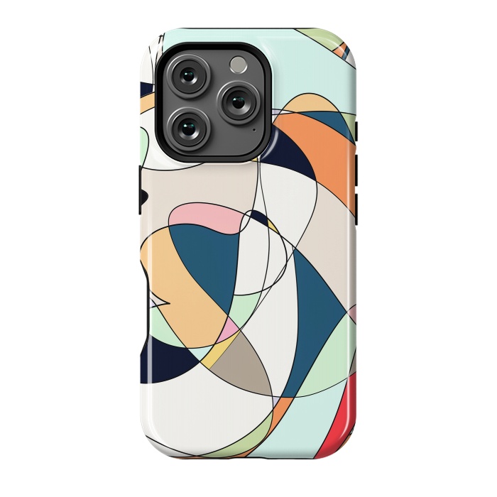 iPhone 16 Pro StrongFit Modern Colorful Abstract Line Art Design by InovArts