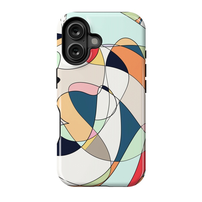 iPhone 16 StrongFit Modern Colorful Abstract Line Art Design by InovArts