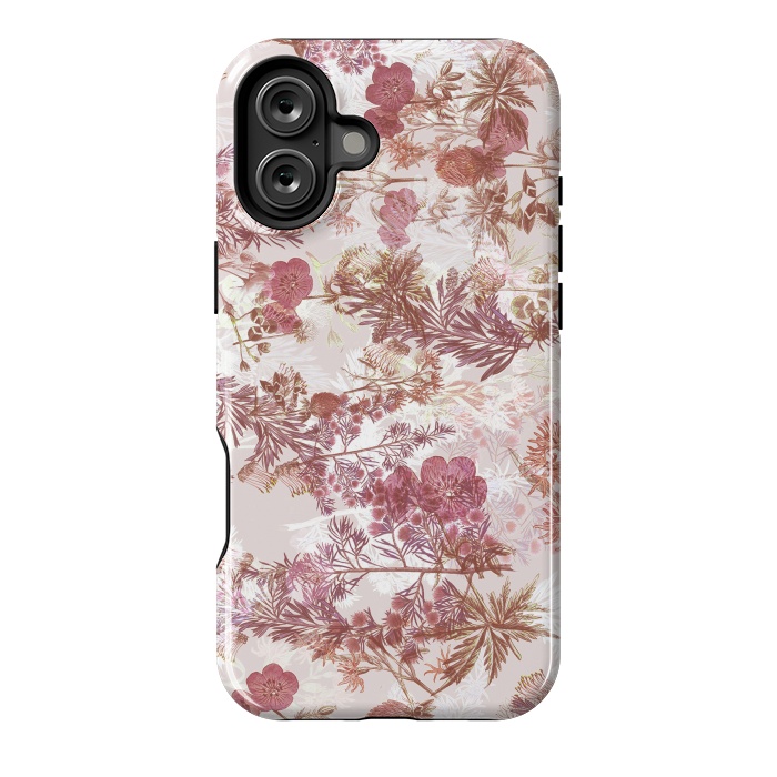 iPhone 16 Plus StrongFit Pastel pink botanical flower garden by Oana 