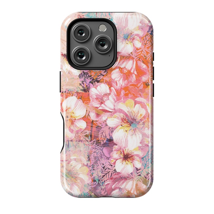 iPhone 16 Pro StrongFit Colorful brushed roses painting by Oana 