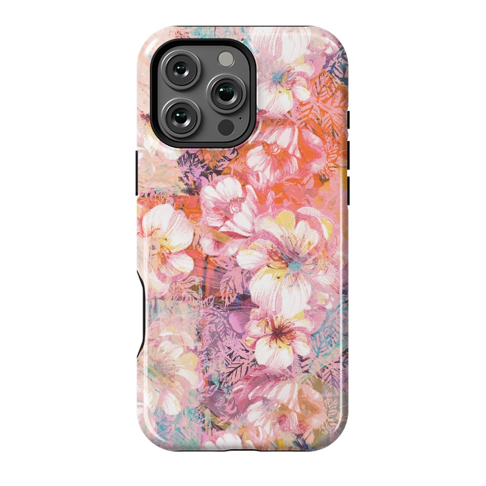 iPhone 16 Pro Max StrongFit Colorful brushed roses painting by Oana 