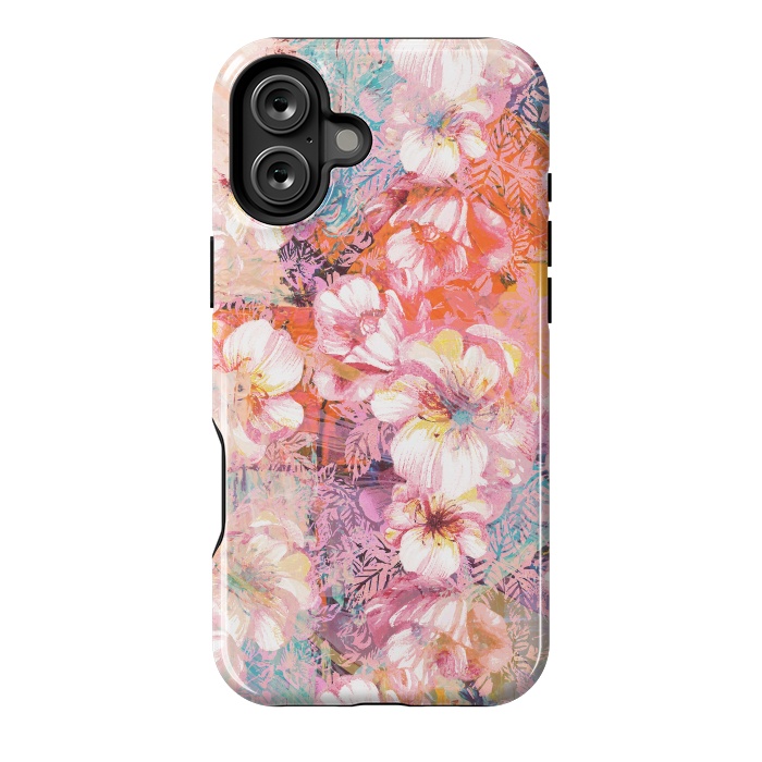 iPhone 16 Plus StrongFit Colorful brushed roses painting by Oana 