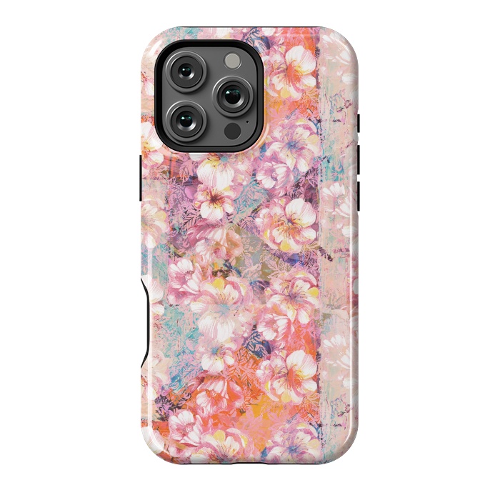 iPhone 16 Pro Max StrongFit Pink peach painted rose petals by Oana 