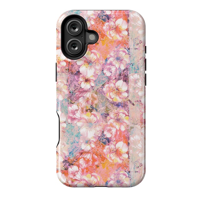 iPhone 16 Plus StrongFit Pink peach painted rose petals by Oana 