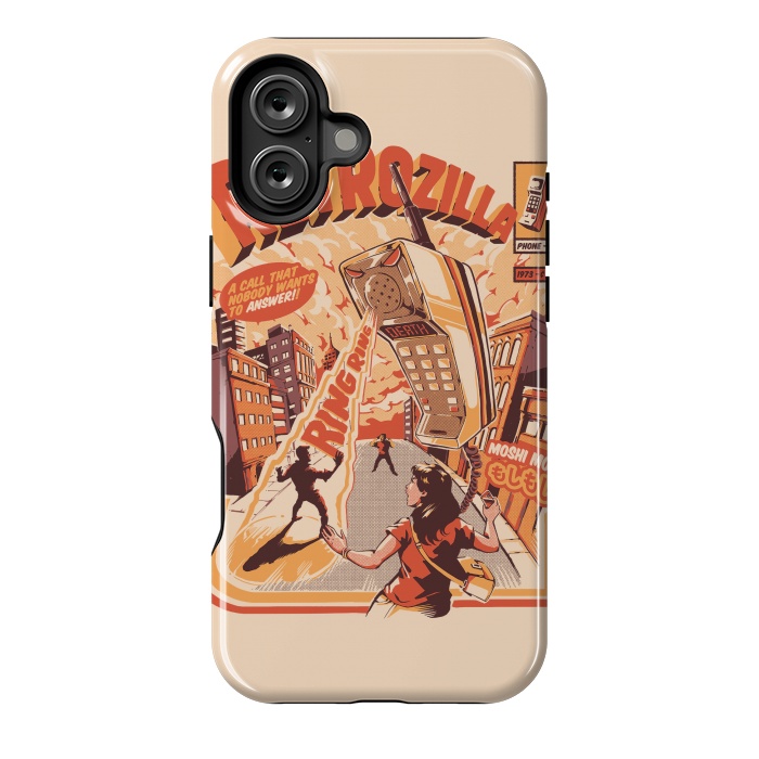 iPhone 16 Plus StrongFit  Retro Phonezilla by Ilustrata