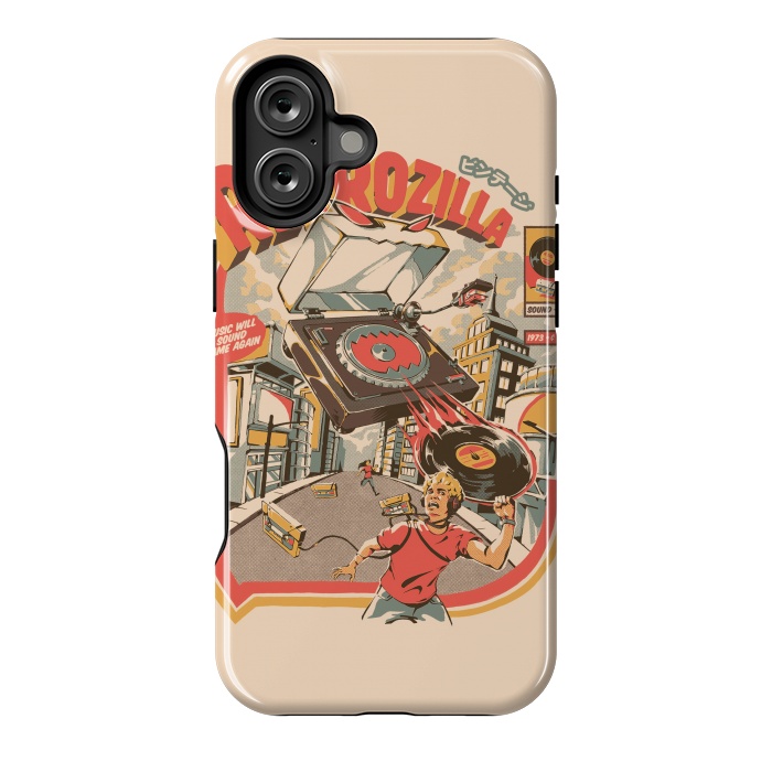 iPhone 16 Plus StrongFit Retro Soundzilla by Ilustrata