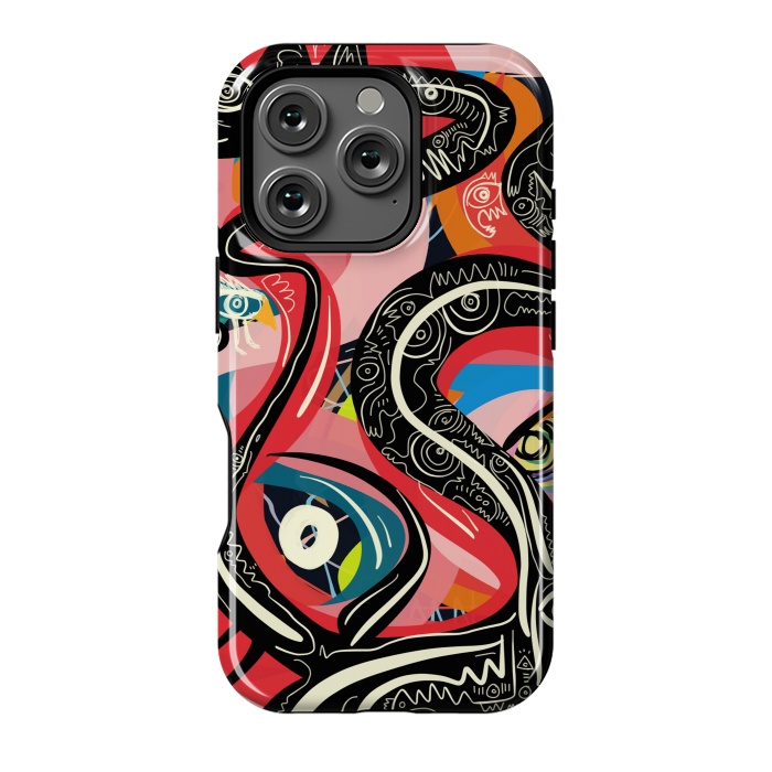 iPhone 16 Pro StrongFit Black Snake Street Art Graffiti by Emmanuel Signorino