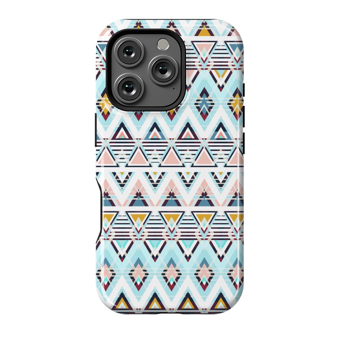 iPhone 16 Pro StrongFit Colorful ethnic tribal triangles by Oana 