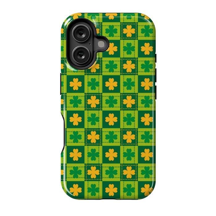 iPhone 16 StrongFit YELLOW GREEN LEAVES PATTERN by MALLIKA