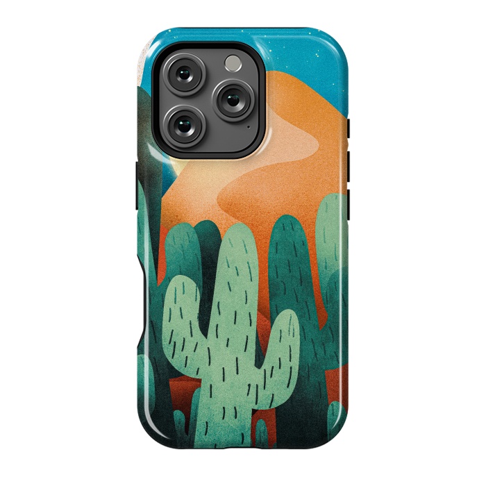 iPhone 16 Pro StrongFit Sand cactus mountains by Steve Wade (Swade)