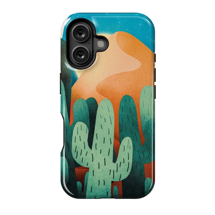 iPhone 16 StrongFit Sand cactus mountains by Steve Wade (Swade)