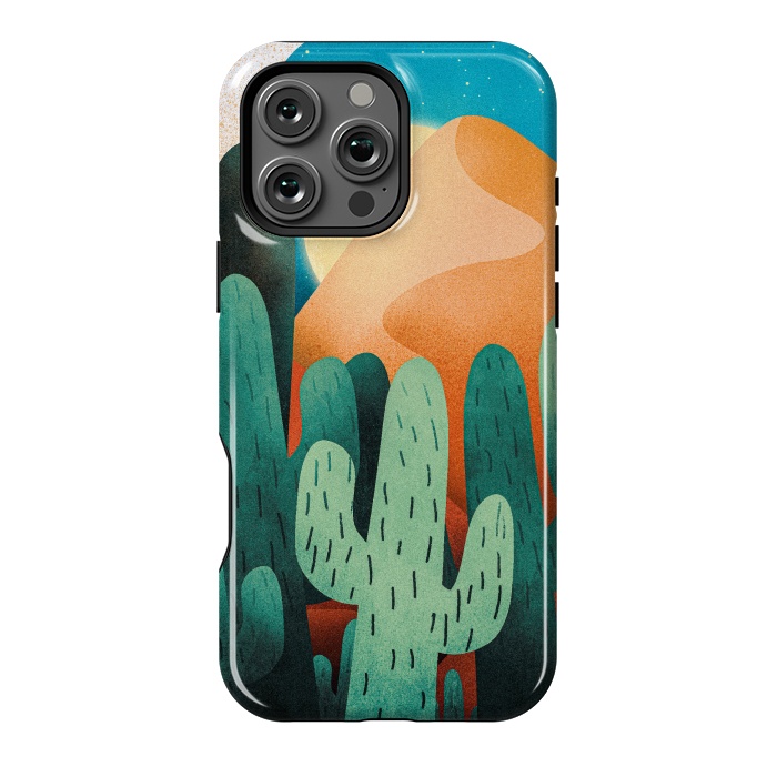 iPhone 16 Pro Max StrongFit Sand cactus mountains by Steve Wade (Swade)