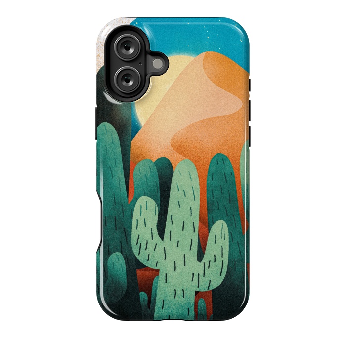 iPhone 16 Plus StrongFit Sand cactus mountains by Steve Wade (Swade)