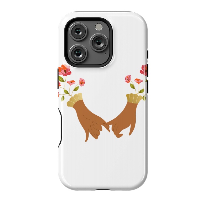 iPhone 16 Pro StrongFit I Pinky Promise | Valentine's Day Love Friendship | Floral Botanical Join Hands Forever by Uma Prabhakar Gokhale