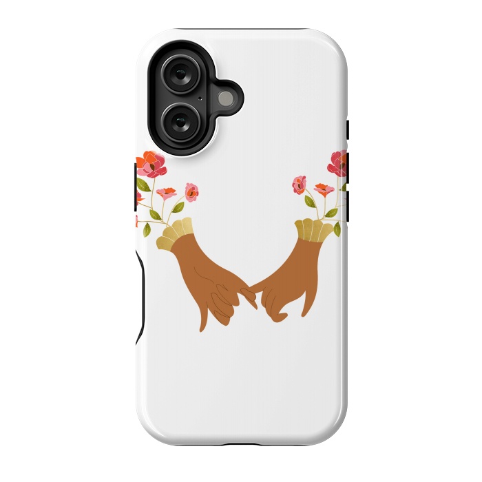 iPhone 16 StrongFit I Pinky Promise | Valentine's Day Love Friendship | Floral Botanical Join Hands Forever by Uma Prabhakar Gokhale