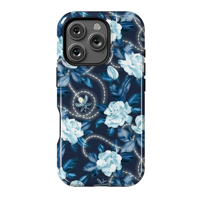 iPhone 16 Pro StrongFit Midnight Sparkles - fireflies and flowers by Micklyn Le Feuvre