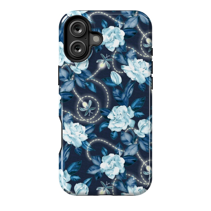 iPhone 16 Plus StrongFit Midnight Sparkles - fireflies and flowers by Micklyn Le Feuvre