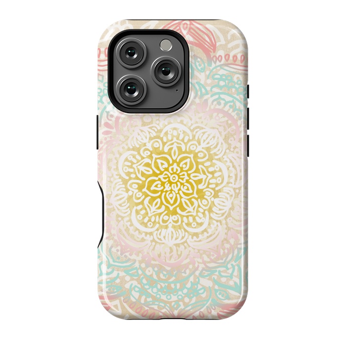 iPhone 16 Pro StrongFit Desert Sunrise Mandala by Tangerine-Tane