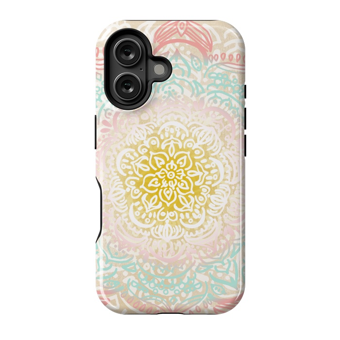 iPhone 16 StrongFit Desert Sunrise Mandala by Tangerine-Tane