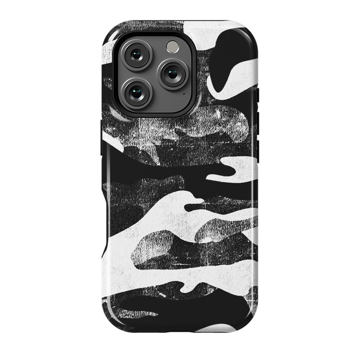 iPhone 16 Pro StrongFit Textured grunge monochrome camouflage by Oana 