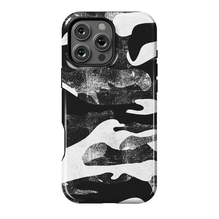 iPhone 16 Pro Max StrongFit Textured grunge monochrome camouflage by Oana 