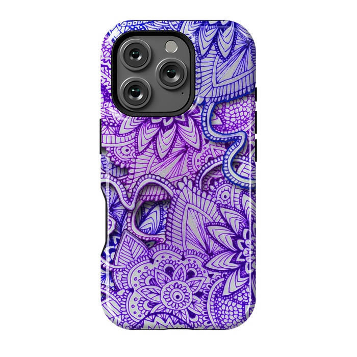 iPhone 16 Pro StrongFit Floral Doodle G582 by Medusa GraphicArt