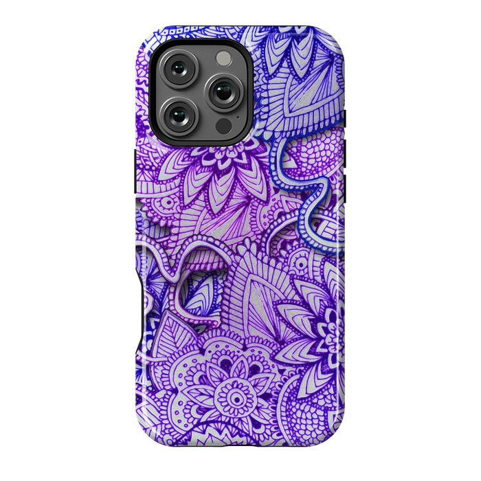 iPhone 16 Pro Max StrongFit Floral Doodle G582 by Medusa GraphicArt