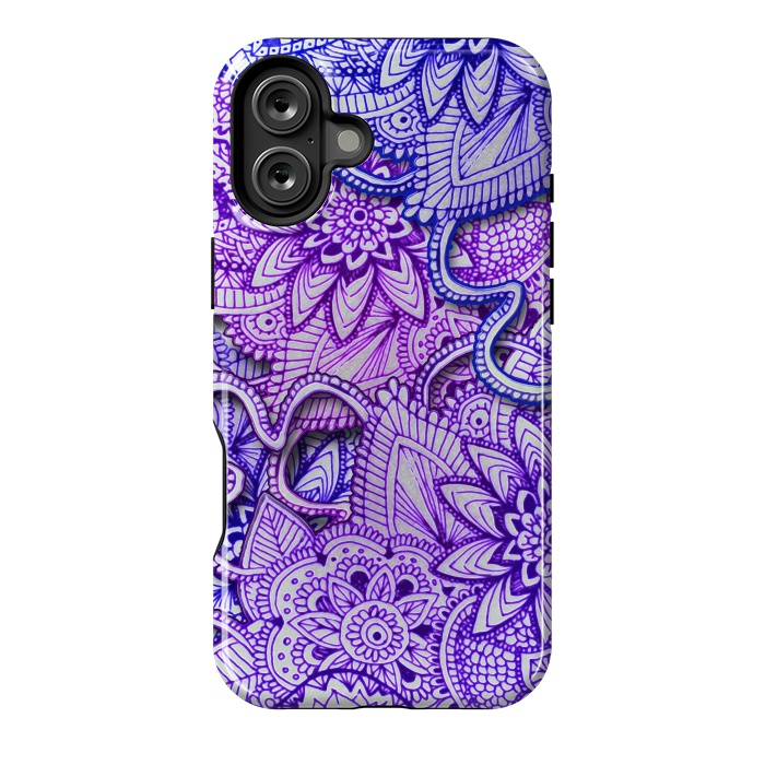 iPhone 16 Plus StrongFit Floral Doodle G582 by Medusa GraphicArt