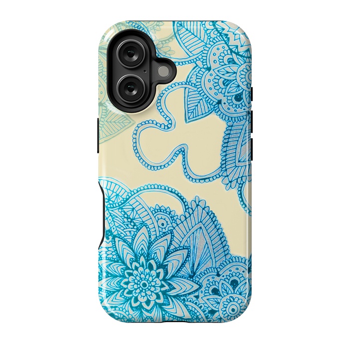 iPhone 16 StrongFit Floral Doodle G580 by Medusa GraphicArt