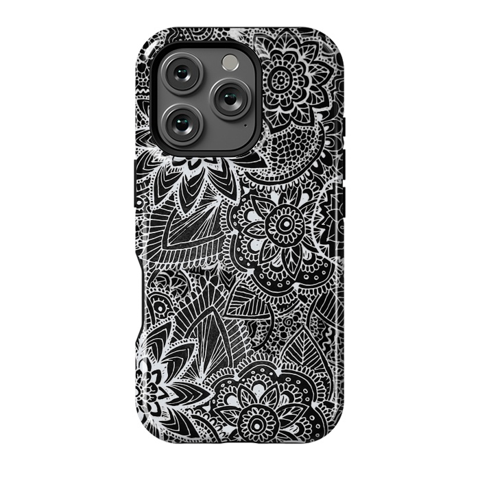 iPhone 16 Pro StrongFit Floral Doodle G581 by Medusa GraphicArt